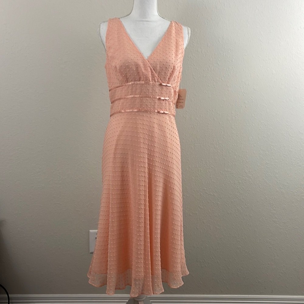 NWT, Adrianna Papell, long length summer dress. Fully lined, coral color.